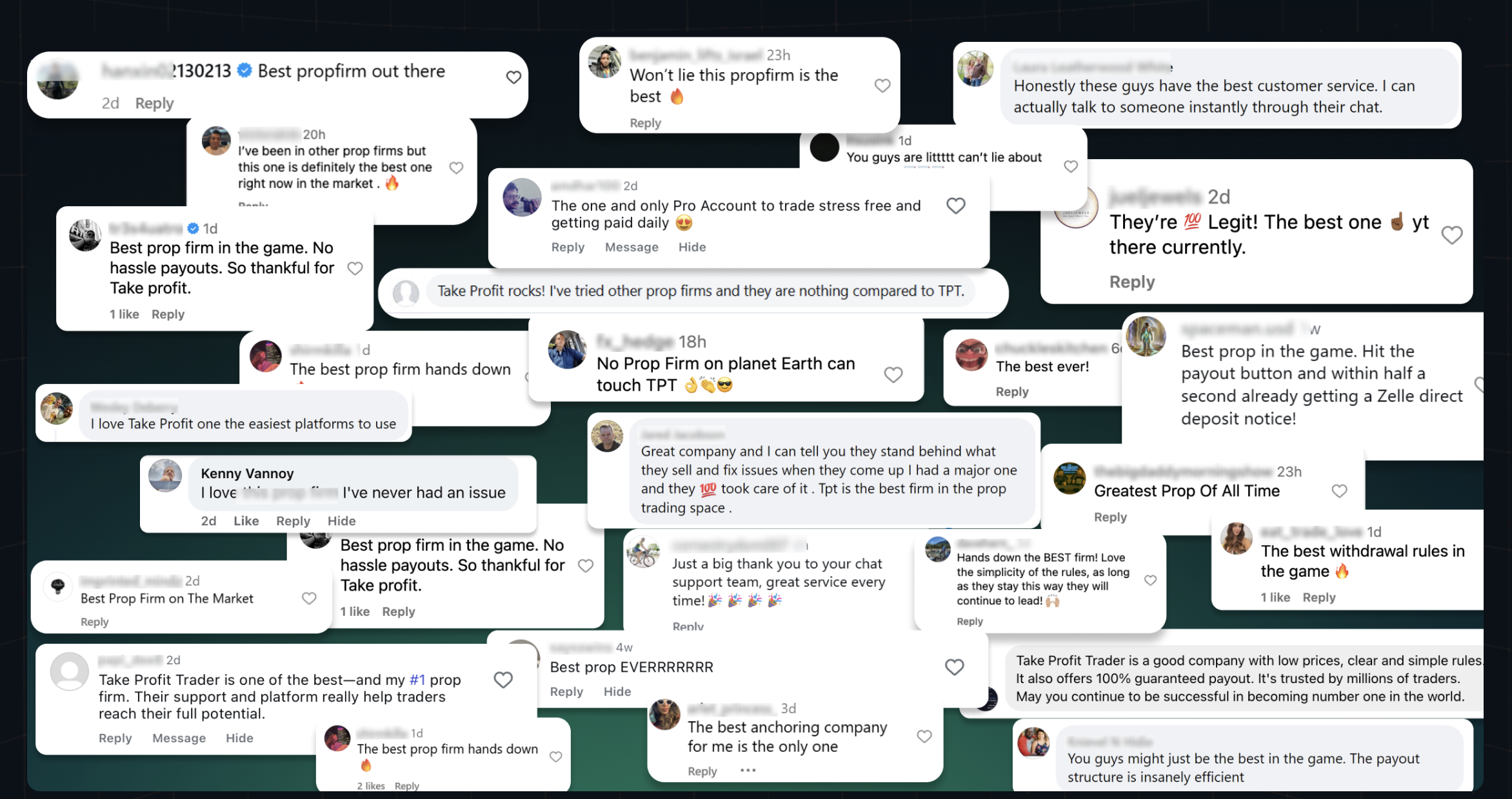 Reference: Take Profit Trader’s wall of customer comments